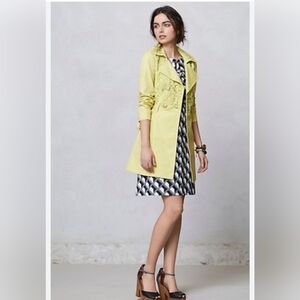 Anthropologie - Women's Floral  Trench Coat, Size Small.